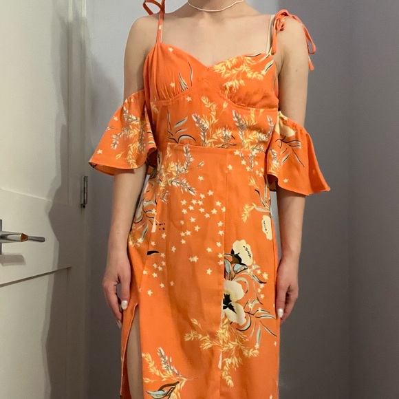 Floral purple midi dress - Picture 1 of 1